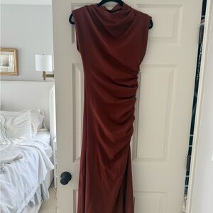Anthropologie Rust Maya cowl neck Dress